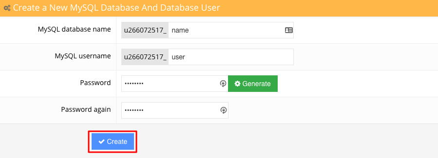 Tạo cơ sở dữ liệu trong mysql database